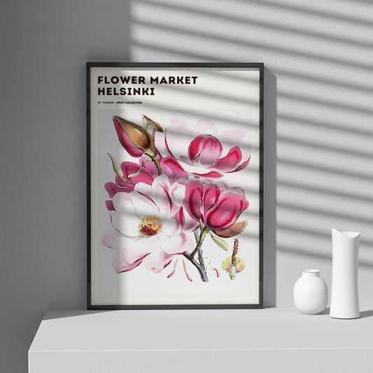 Framed Printed Wall Art FLOWER MARKET HELSINKI Art Print 20-inch 28-inch