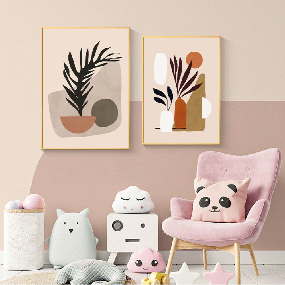 Colorful Abstract Plant No.1 Minimalist Art Poster
