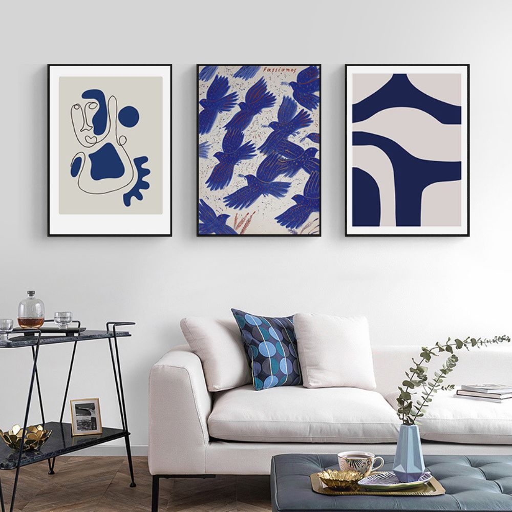 BLUEBIRDS FLY Minimalist Art Poster