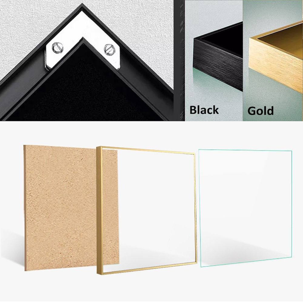 Square Thin Aluminum Frame BLACK 60x60cm