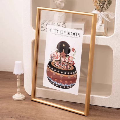 A4 Golden Aluminium Alloy Transparent Frame Hang A Wall Picture Frame Acrylic