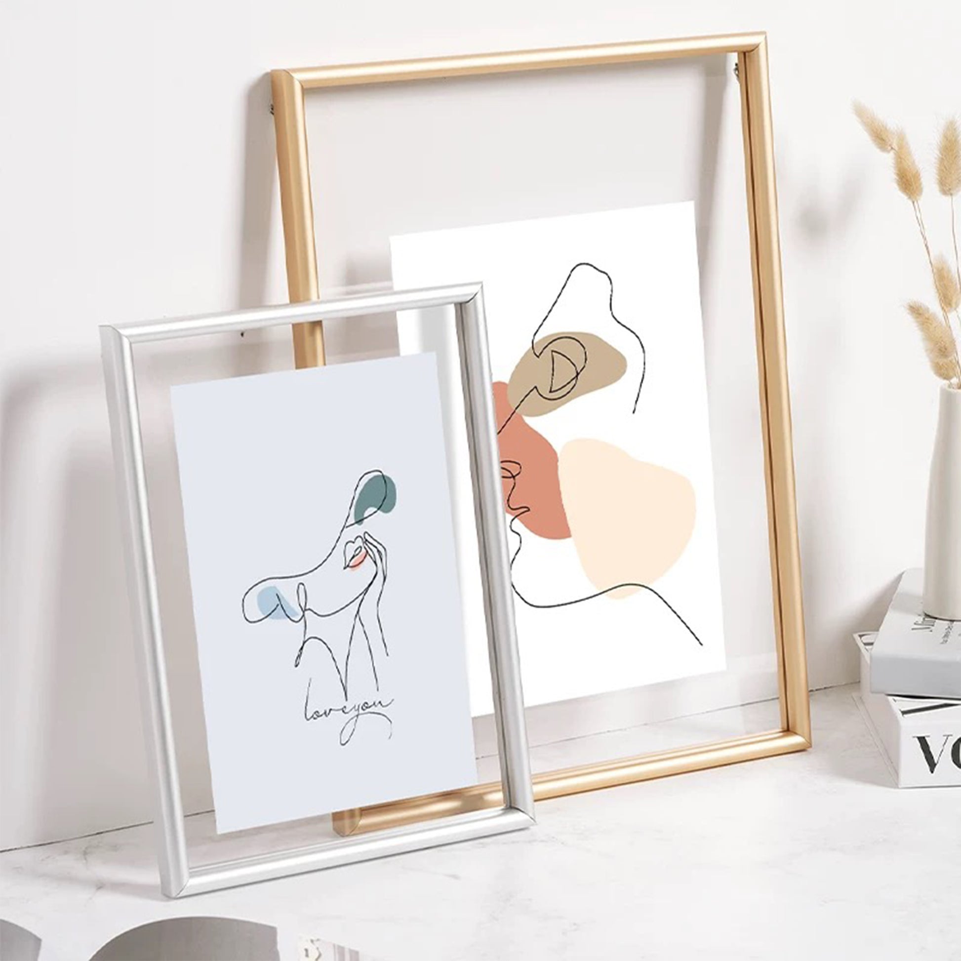 A3 Silver Aluminium Alloy Transparent Frame Hang A Wall Picture Frame Acrylic