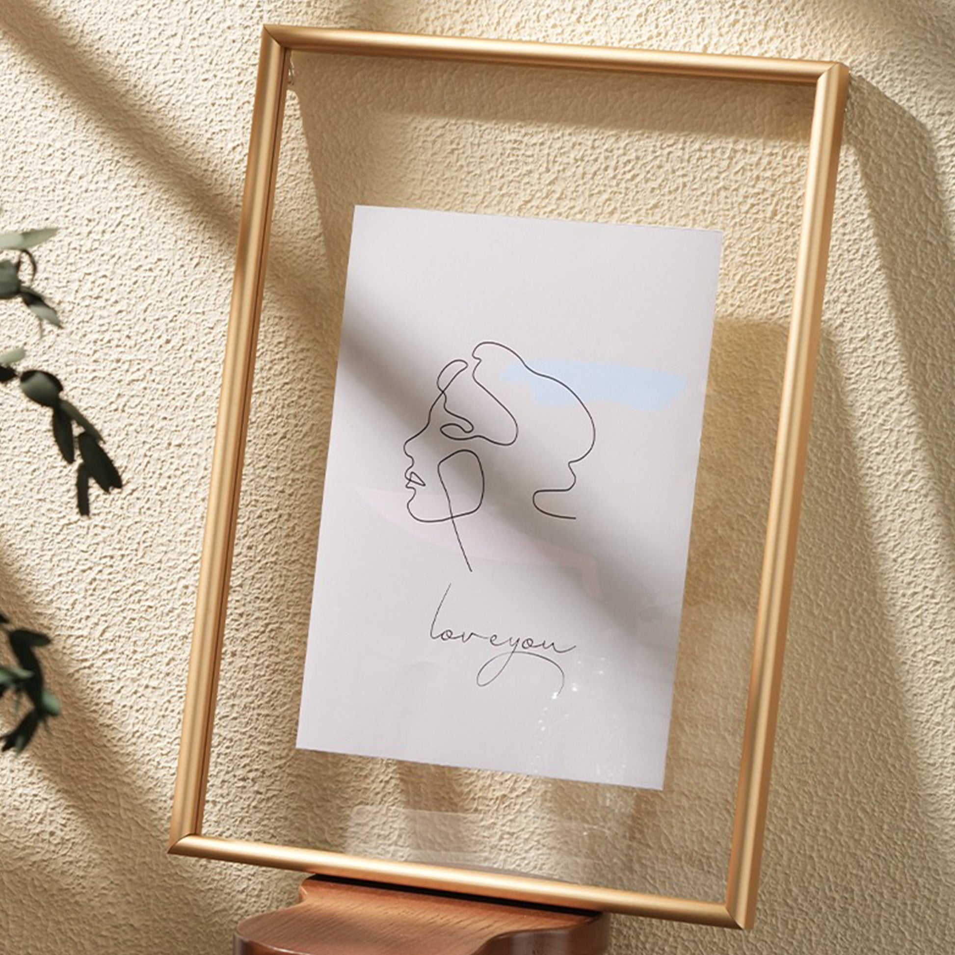 A3 Golden Aluminium Alloy Transparent Frame Hang A Wall Picture Frame Acrylic