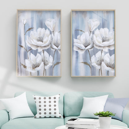 Abstract Blue Floral Oil Painting Art Painting Poster