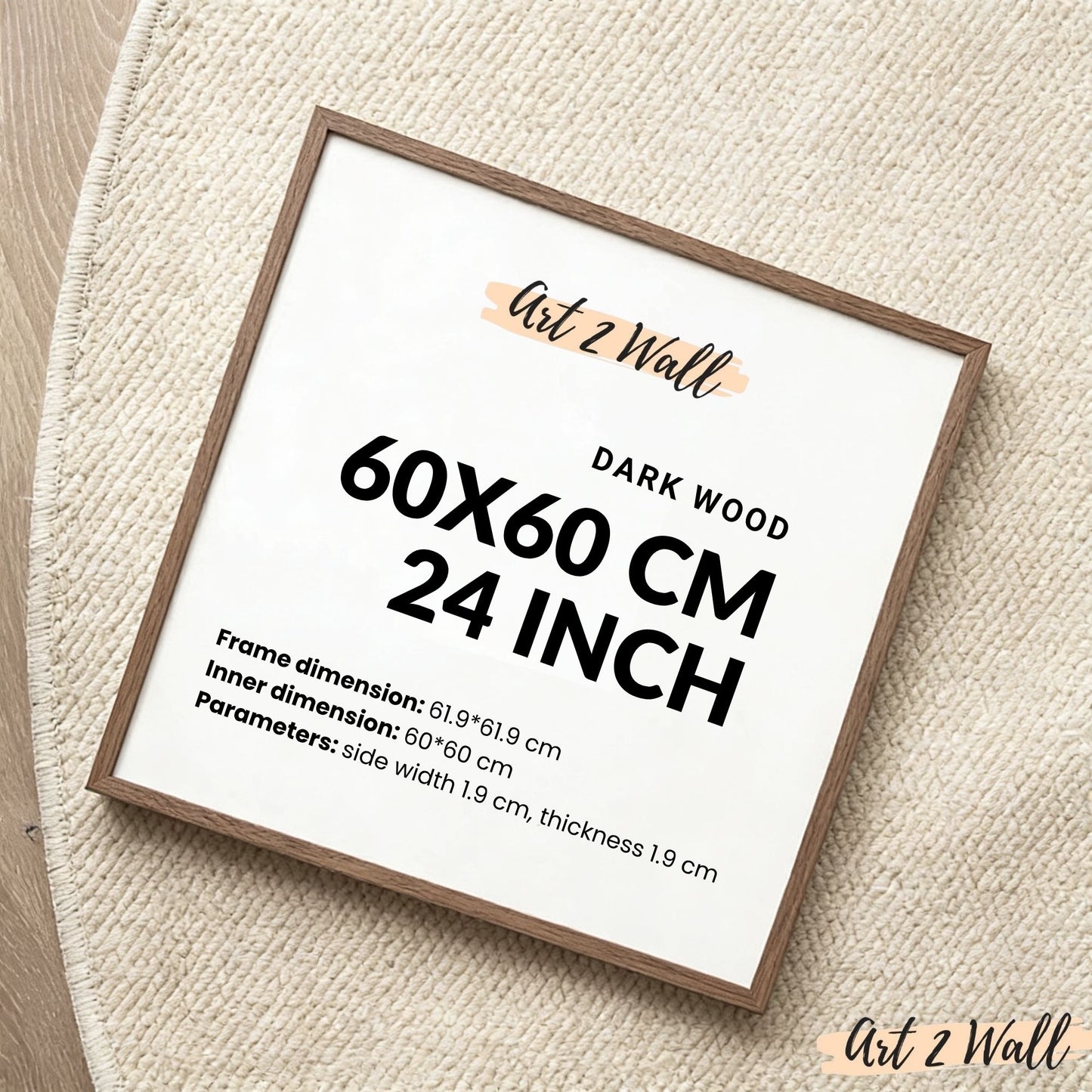 Square Dark Wood Color Photo Frame 24 inch 60x60cm&nbsp;