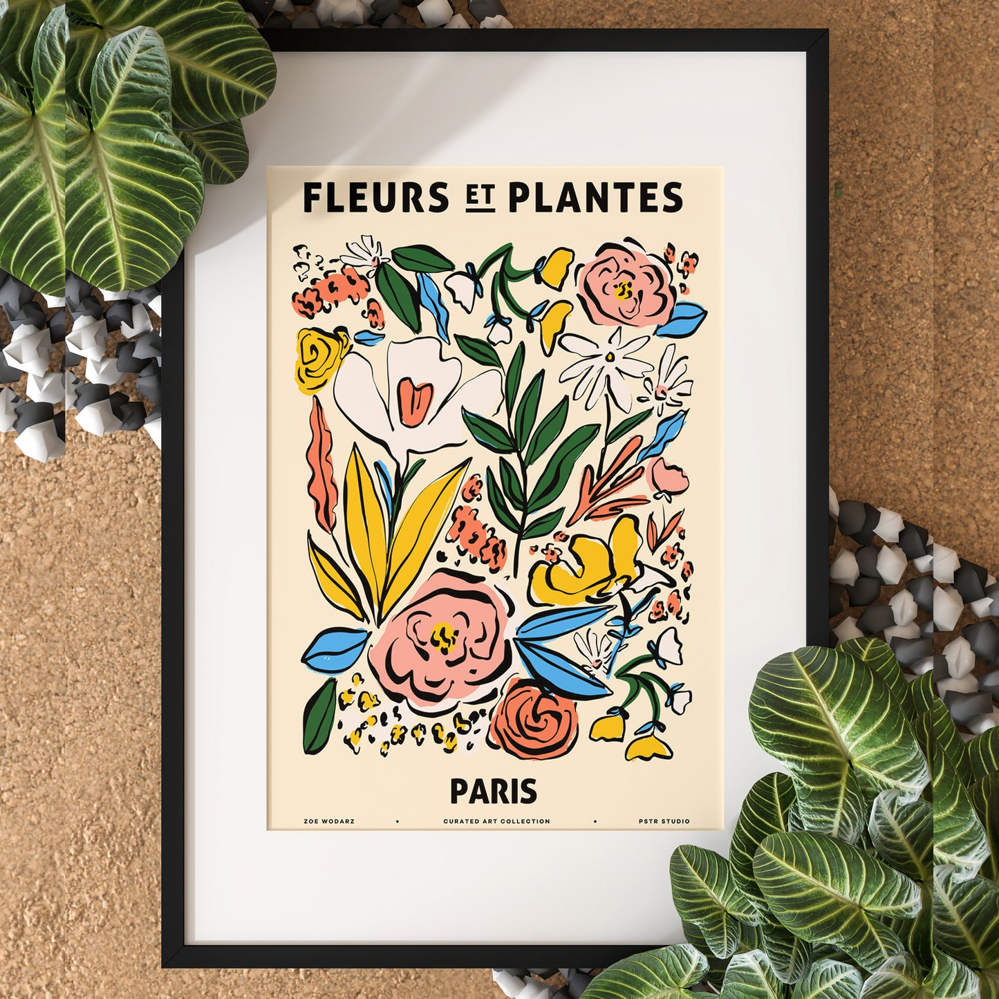 FLEURS ET PLANTES PARIS Botanical Pattern Art Print Poster