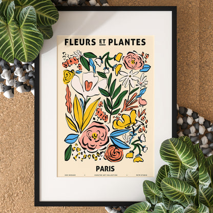 FLEURS ET PLANTES PARIS Botanical Pattern Art Print Poster