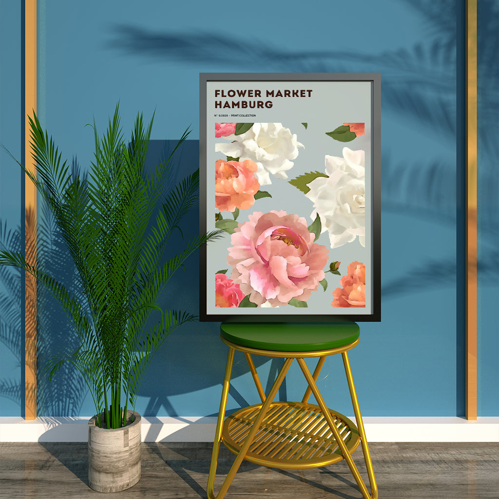 FLOWER MARKET PRINTS HAMBURG Art Print Poster