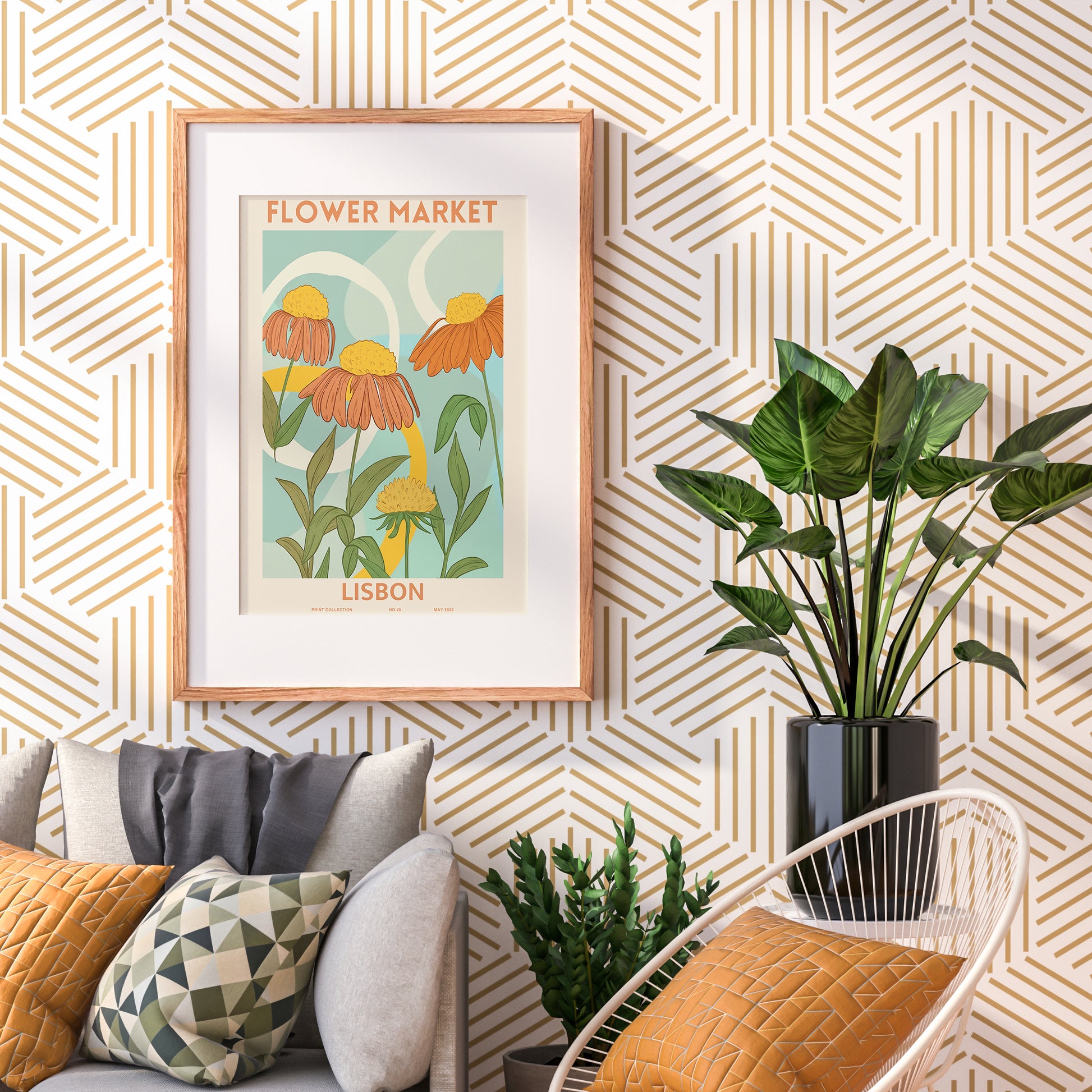 FLOWER MARKET print LISBON Art Print Poster