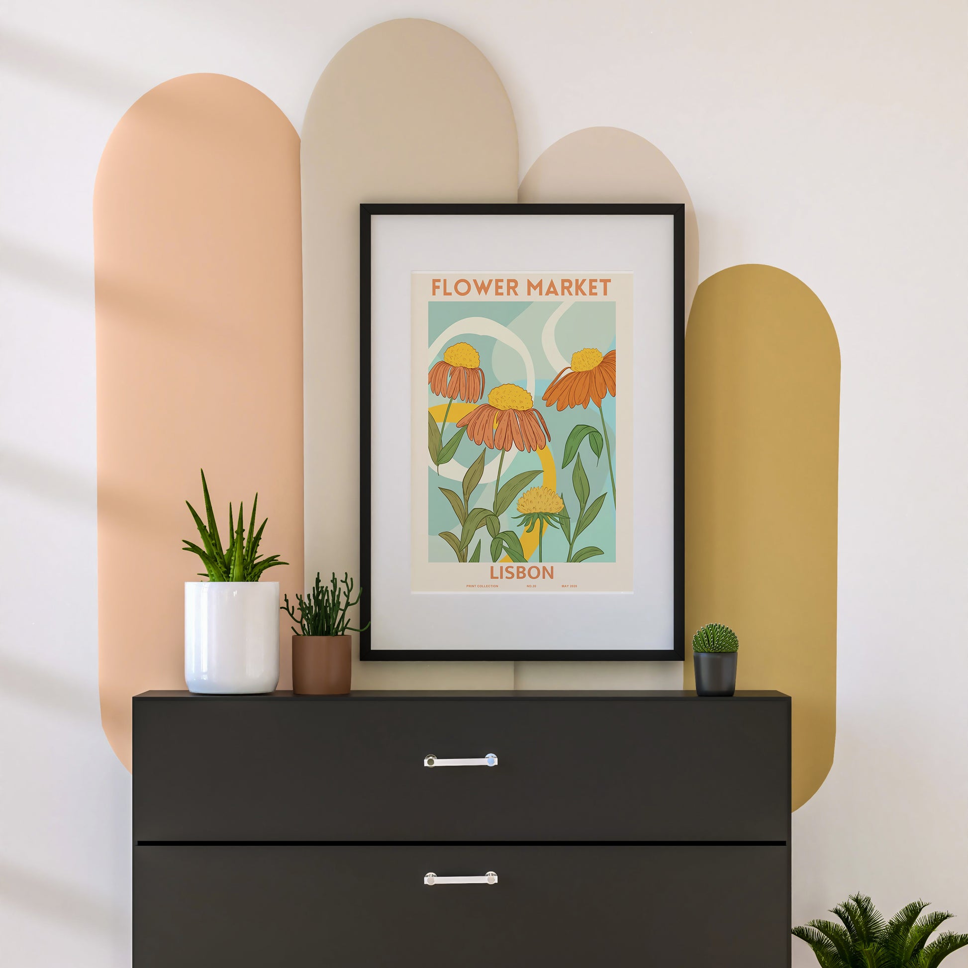 FLOWER MARKET print LISBON Art Print Poster