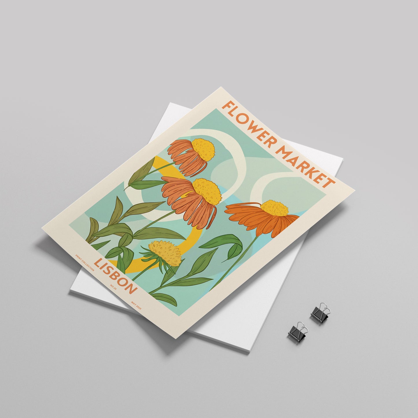 FLOWER MARKET print LISBON Art Print Poster