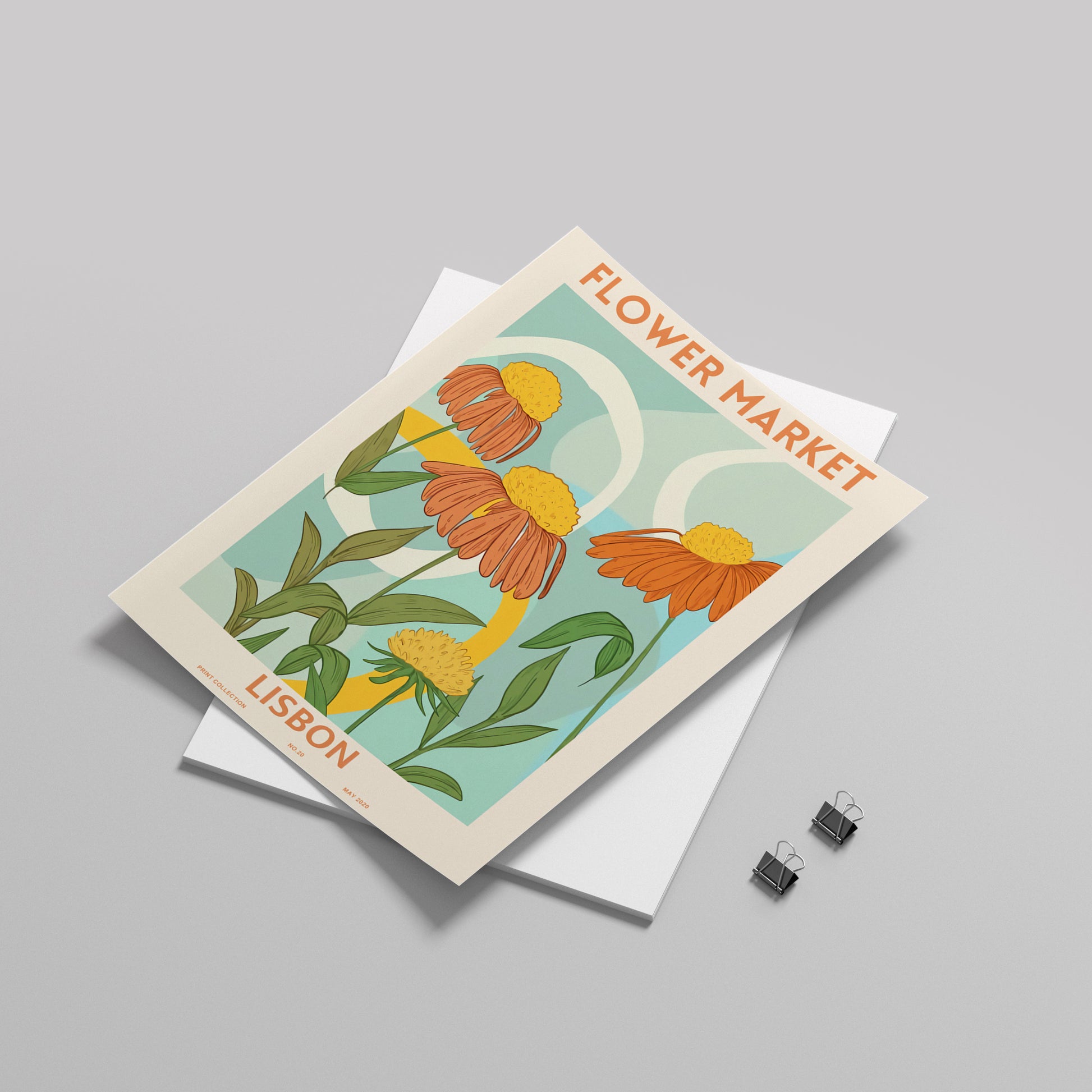 FLOWER MARKET print LISBON Art Print Poster