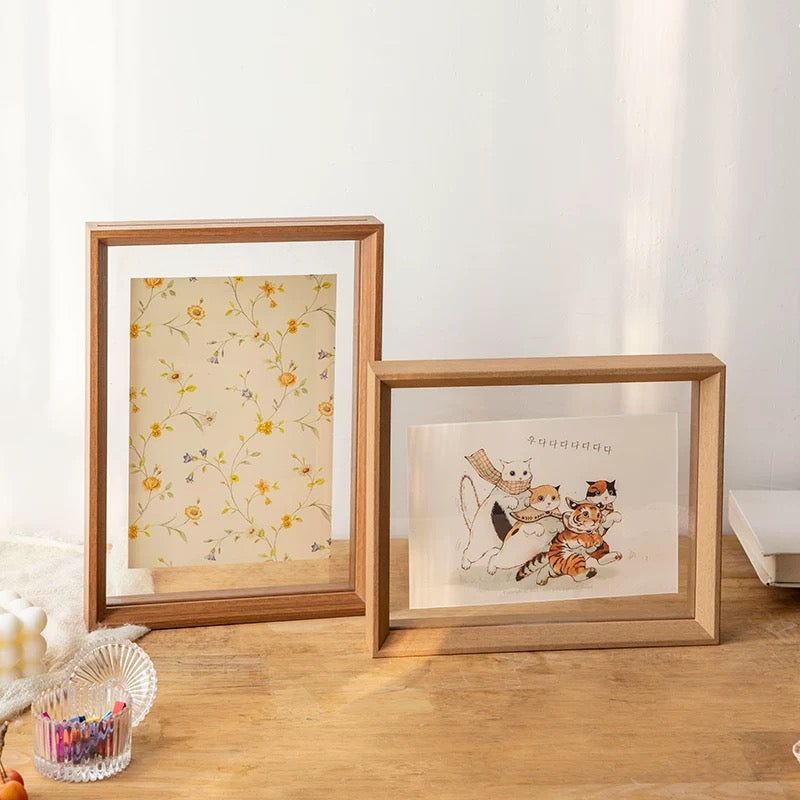 A4 Double Sided Glass Floating Frame Transparency Frame Shadow Box Photo Frames Size