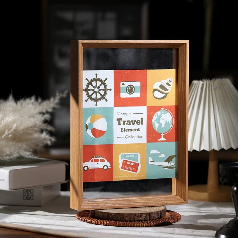 A4 Double Sided Glass Floating Frame Transparency Frame Shadow Box Photo Frames Size