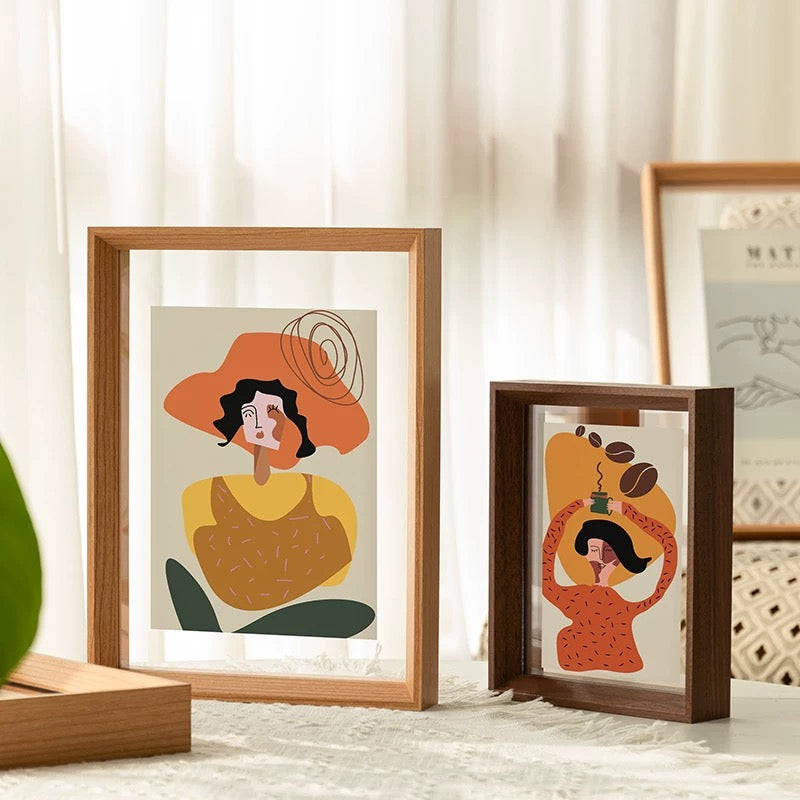 A4 Double Sided Glass Floating Frame Transparency Frame Shadow Box Photo Frames Size