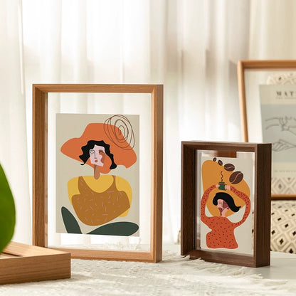 A4 Double Sided Glass Floating Frame Transparency Frame Shadow Box Photo Frames Size