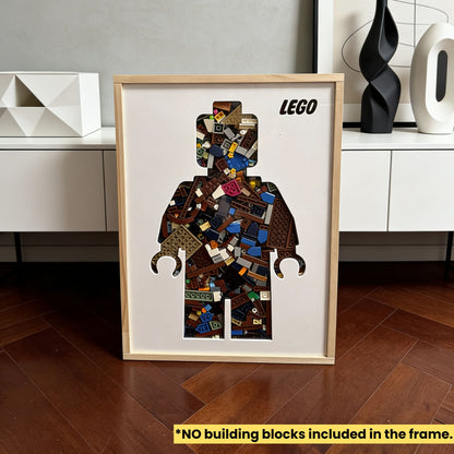 LEGO-Inspired Brick Shadow Box Solid Wood Memory Box Frame