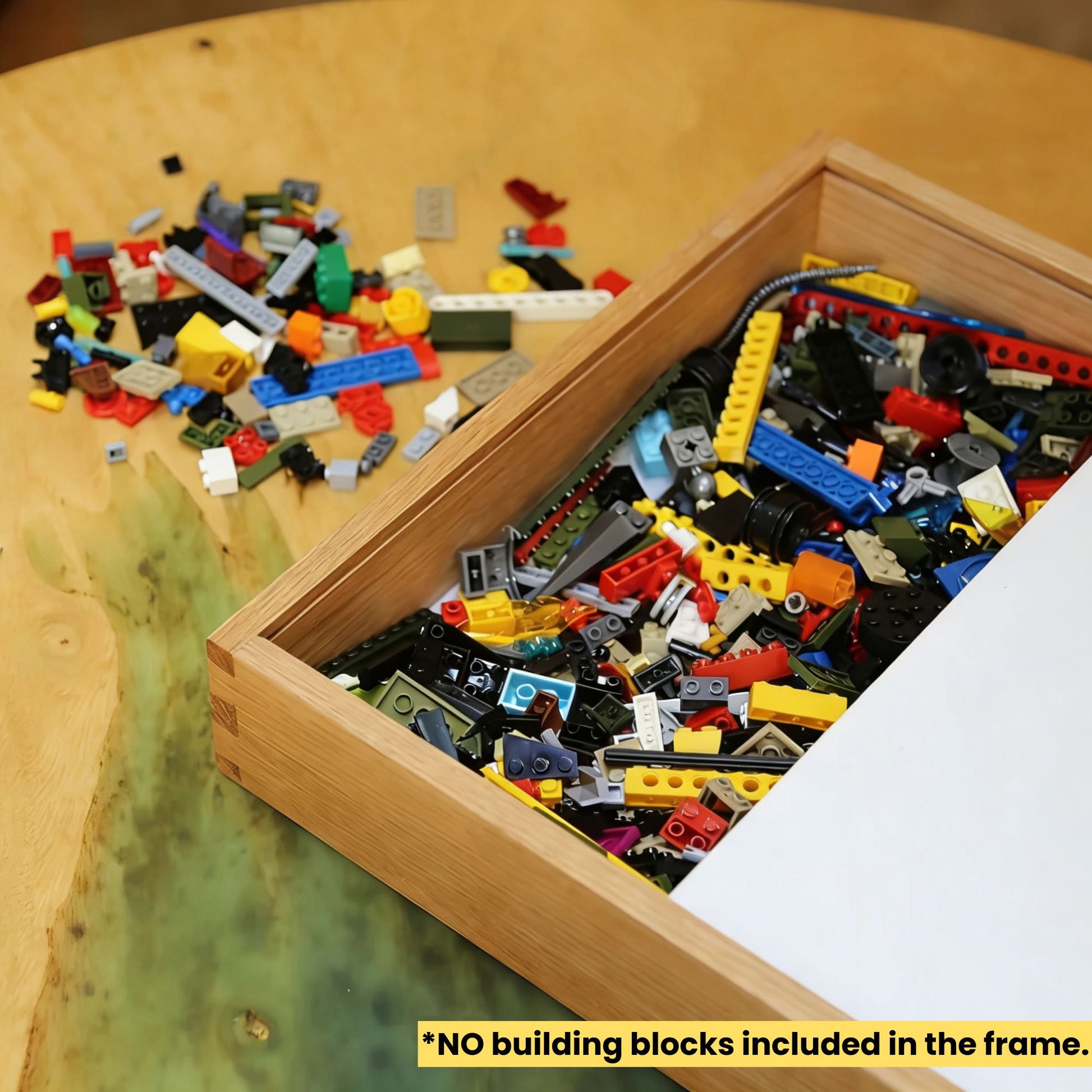 LEGO-Inspired Brick Shadow Box Solid Wood Memory Box Frame