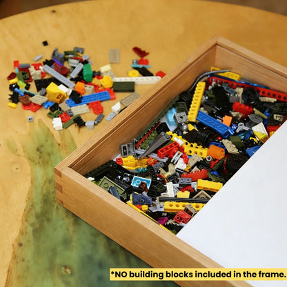 LEGO-Inspired Brick Shadow Box Solid Wood Memory Box Frame