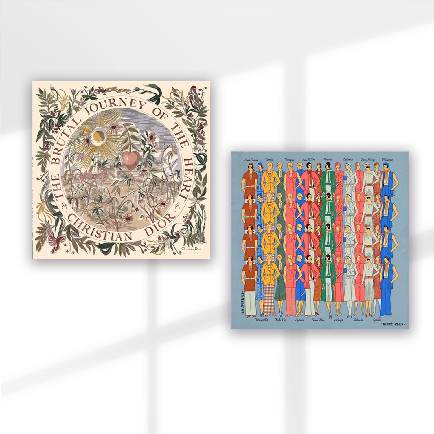 Set of 2 Wall Art 60x60 CM Framed Posters - Boutique Hermes Diors Prints