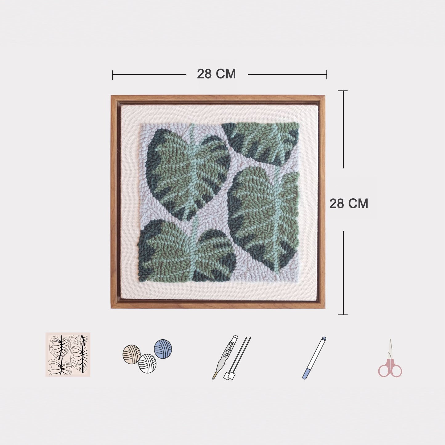 Monstera Palm - Punch Needle Kit Embroidery Start Kit