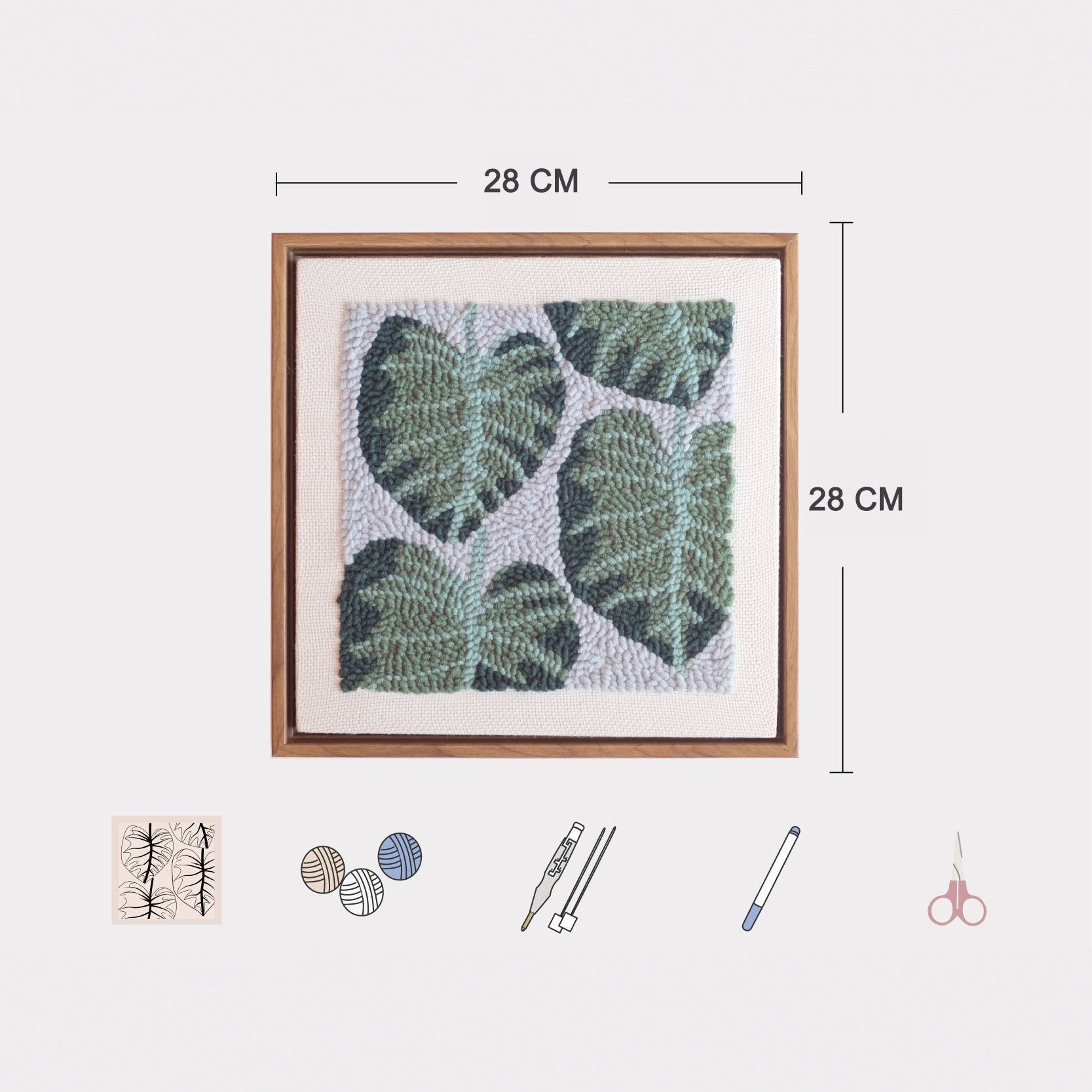 Monstera Palm - Punch Needle Kit Embroidery Start Kit