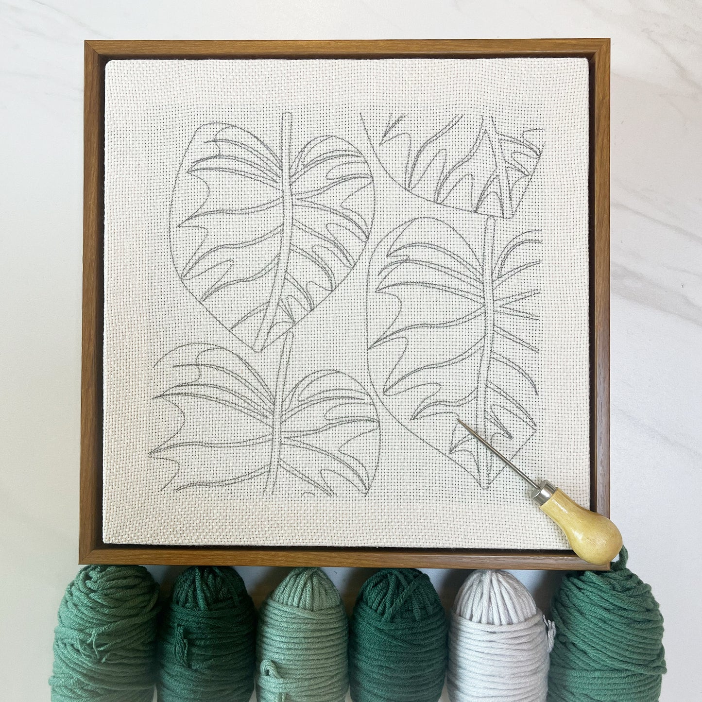 Monstera Palm - Punch Needle Kit Embroidery Start Kit