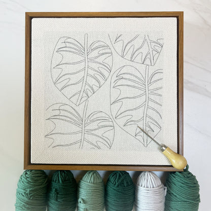 Monstera Palm - Punch Needle Kit Embroidery Start Kit