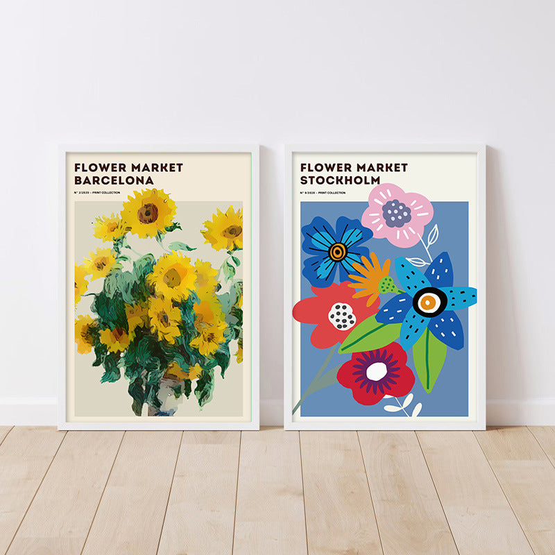 FLOWER MARKET BARCELONA Art Print Poster