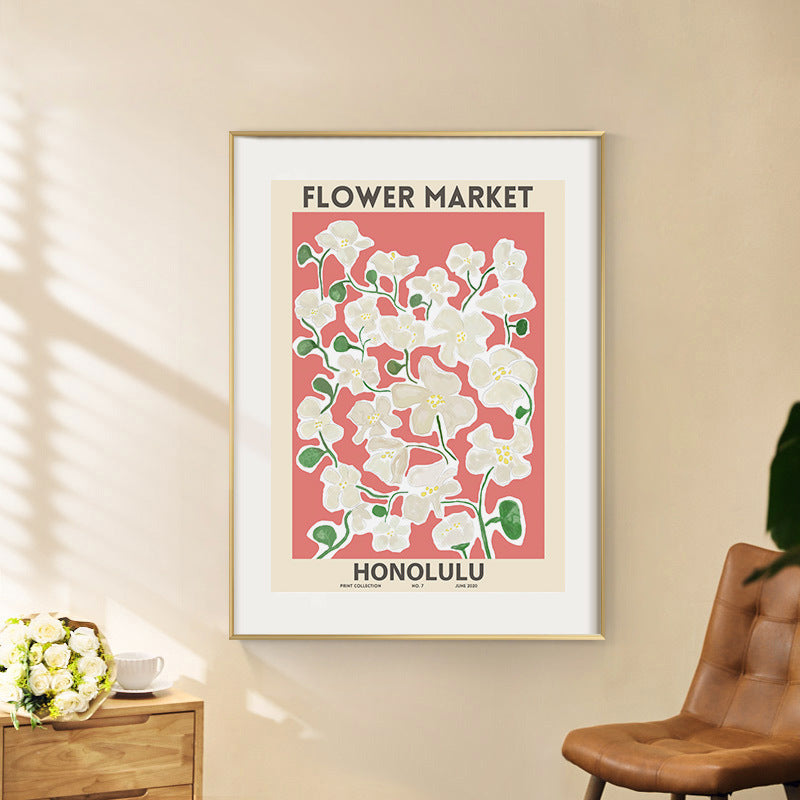 FLOWER MARKET HONOLULU Art Print Poster