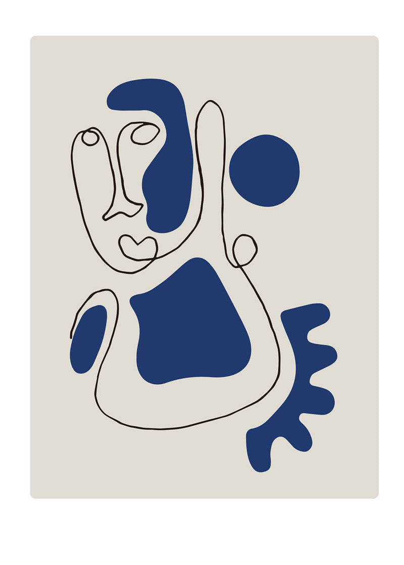 Framed Poster Art Prints Blue Portrait Minimalist 16x20" 20x28" inch 40x50CM 50x70CM