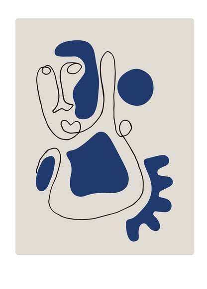 Framed Poster Art Prints Blue Portrait Minimalist 16x20" 20x28" inch 40x50CM 50x70CM