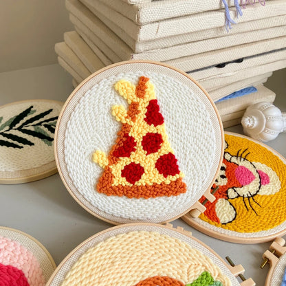 Pizza - Beginner Punch Needle Kit Embroidery Craft Kit