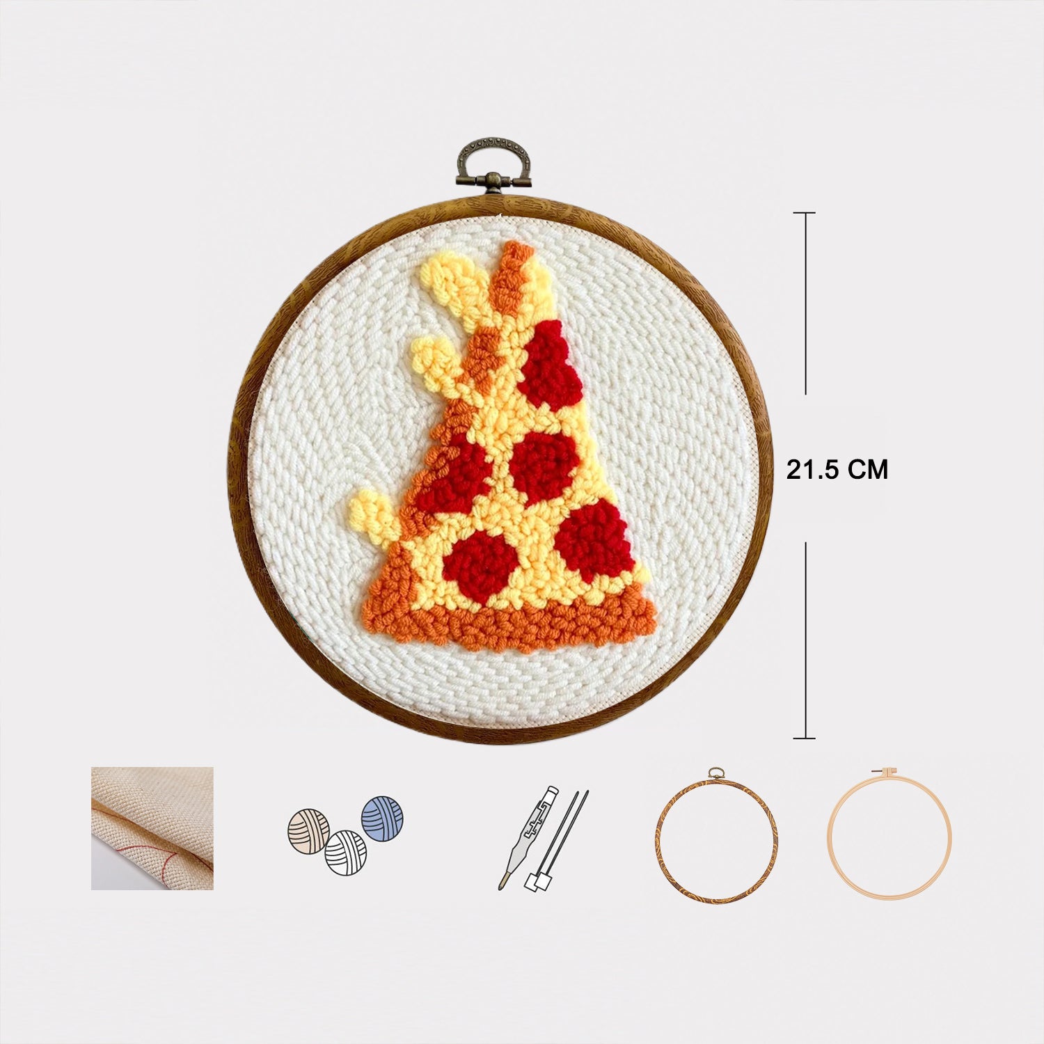 Pizza - Beginner Punch Needle Kit Embroidery Craft Kit