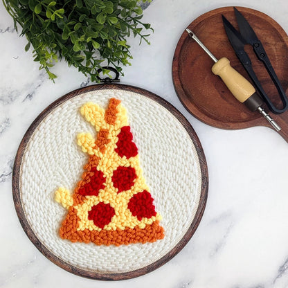 Pizza - Beginner Punch Needle Kit Embroidery Craft Kit