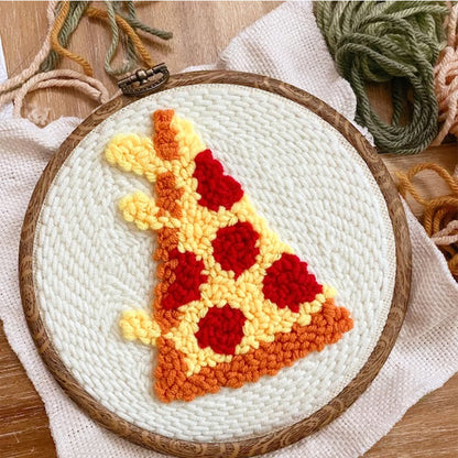 Pizza - Beginner Punch Needle Kit Embroidery Craft Kit