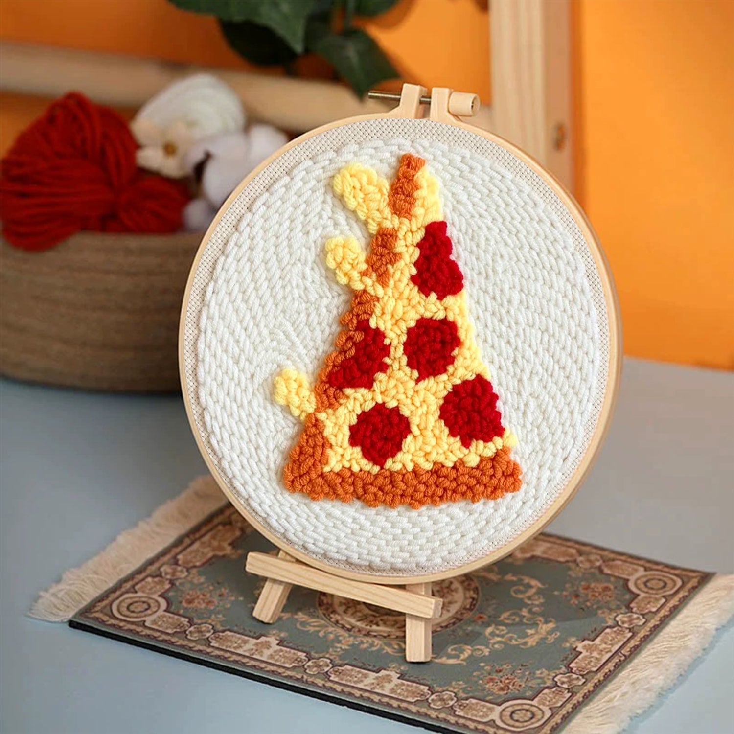 Pizza - Beginner Punch Needle Kit Embroidery Craft Kit