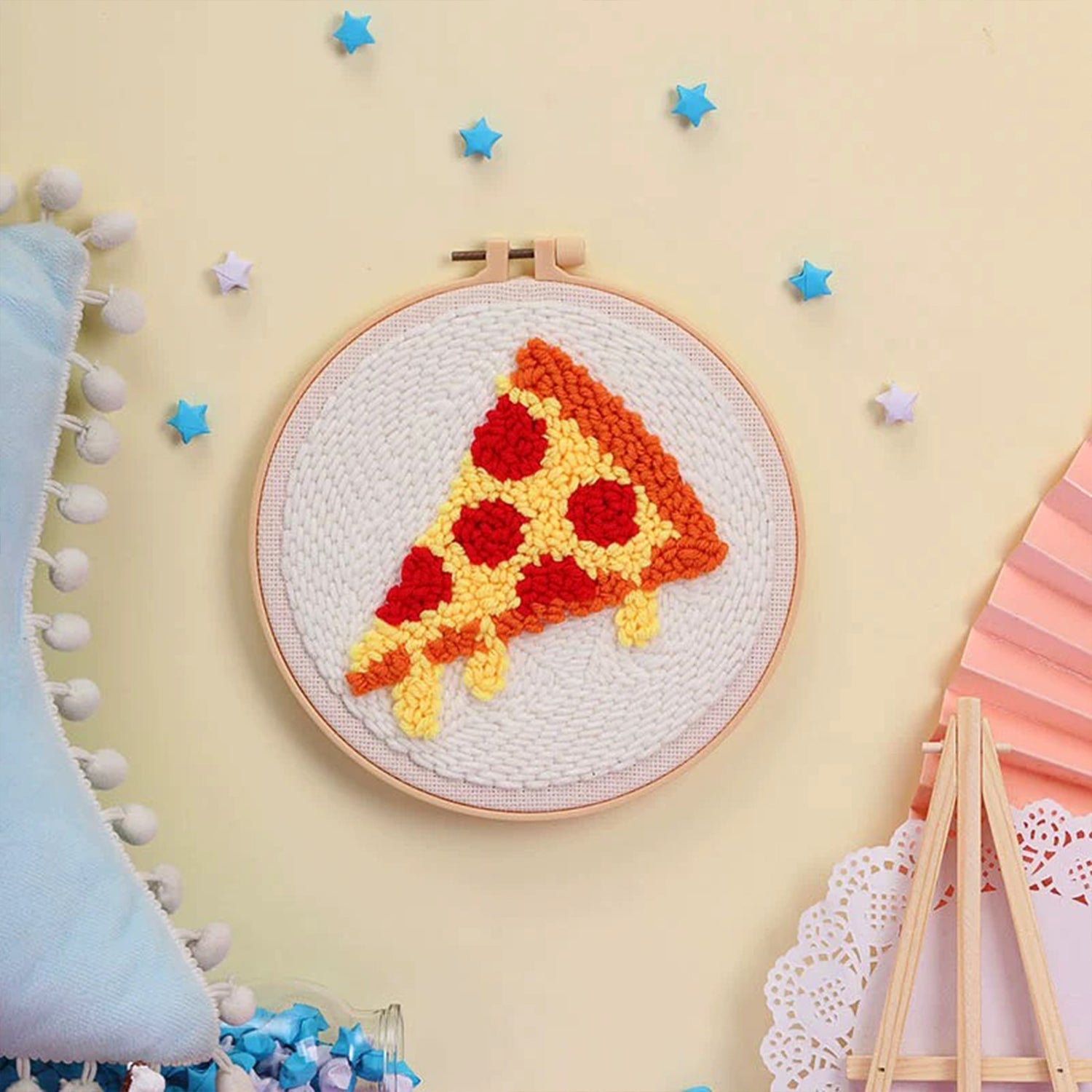 Pizza - Beginner Punch Needle Kit Embroidery Craft Kit