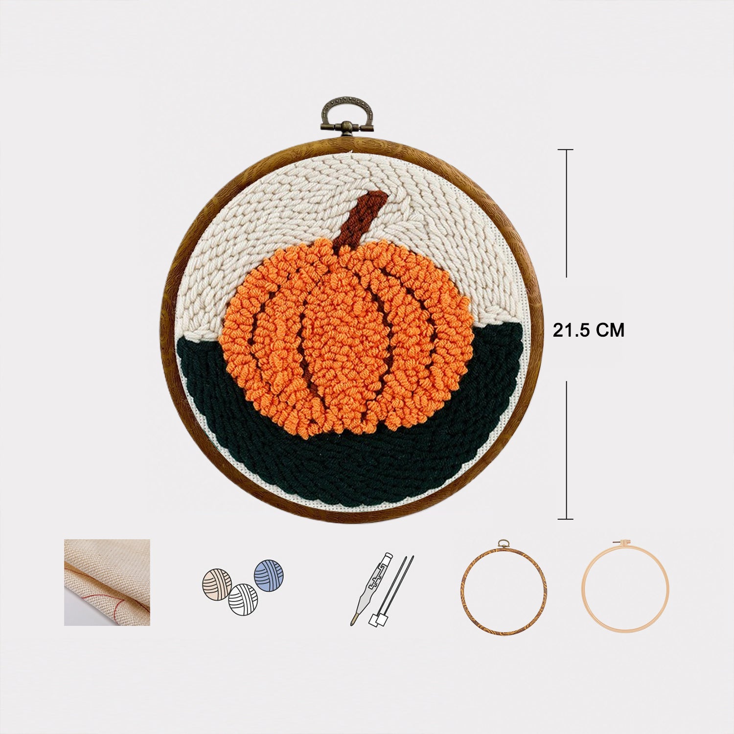 Pumpkin - Beginner Punch Needle Kit Embroidery Craft Kit