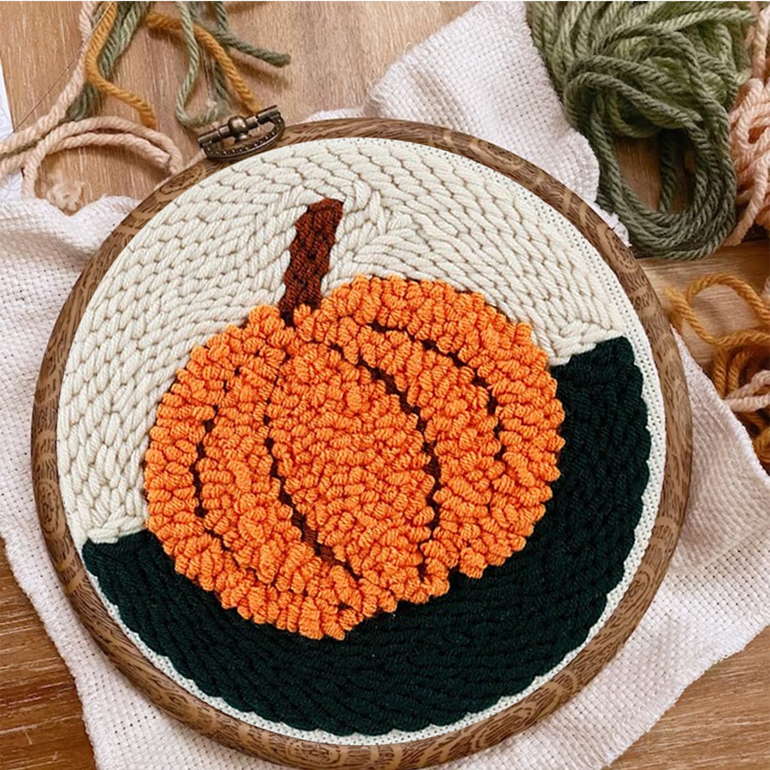Pumpkin - Beginner Punch Needle Kit Embroidery Craft Kit