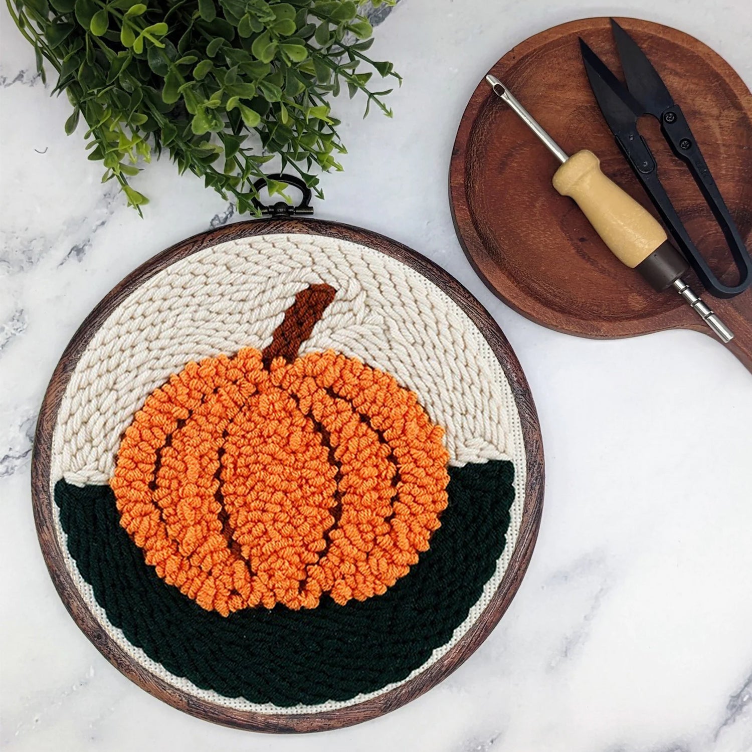 Pumpkin - Beginner Punch Needle Kit Embroidery Craft Kit
