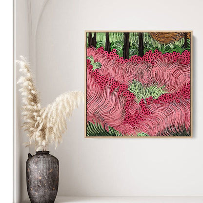 Red Dancing Feather - Aboriginal Art Poster