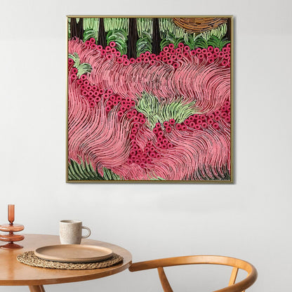 Red Dancing Feather - Aboriginal Art Poster