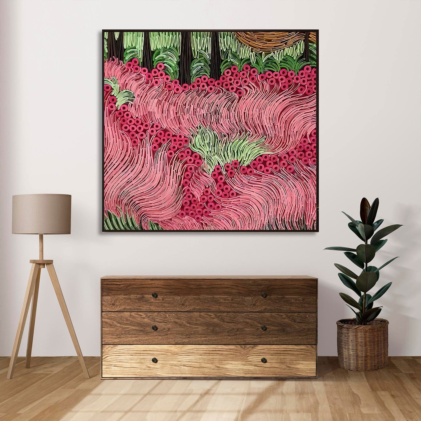 Red Dancing Feather - Aboriginal Art Poster