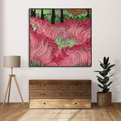 Red Dancing Feather - Aboriginal Art Poster