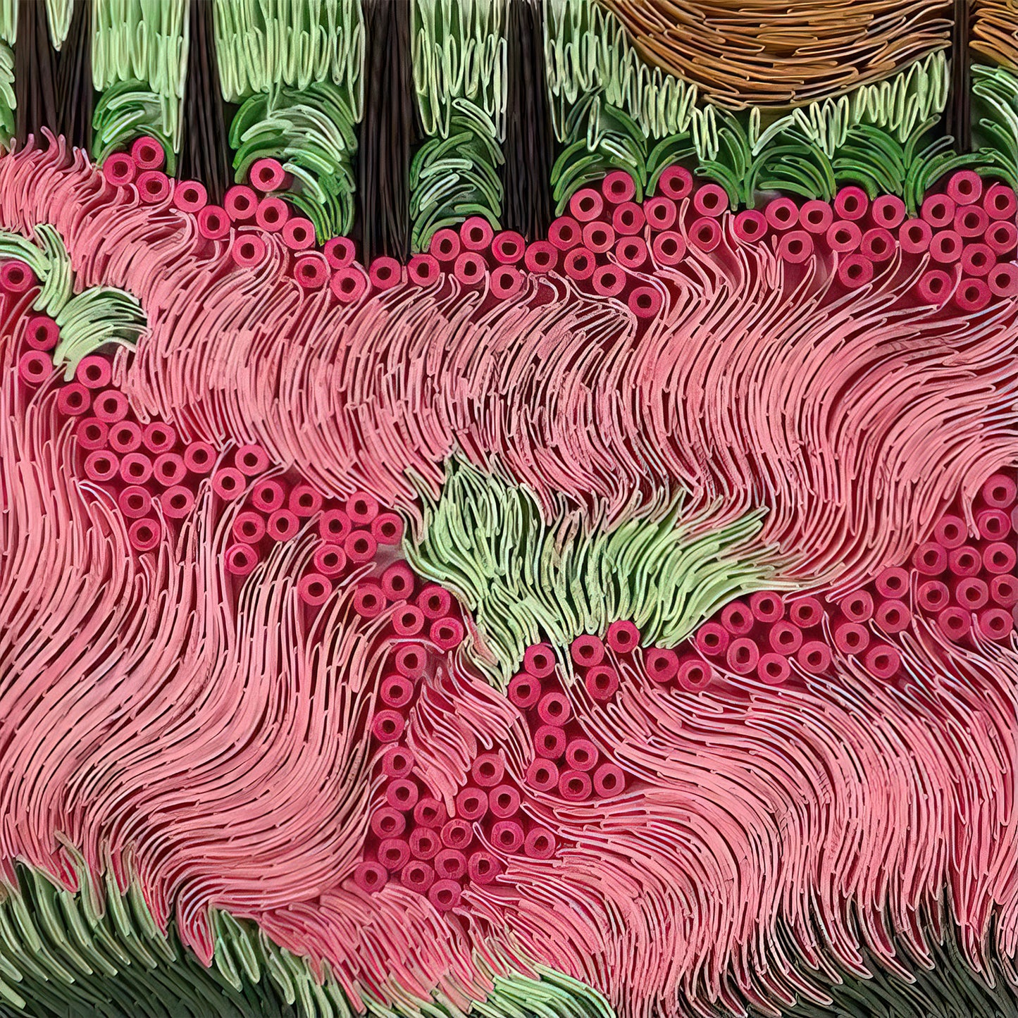 Red Dancing Feather - Aboriginal Art Poster