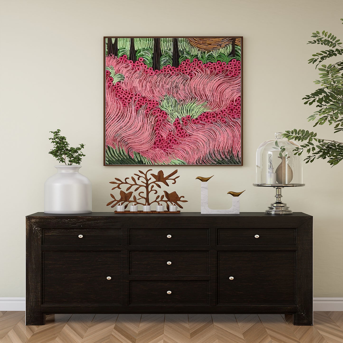 Red Dancing Feather - Aboriginal Art Poster