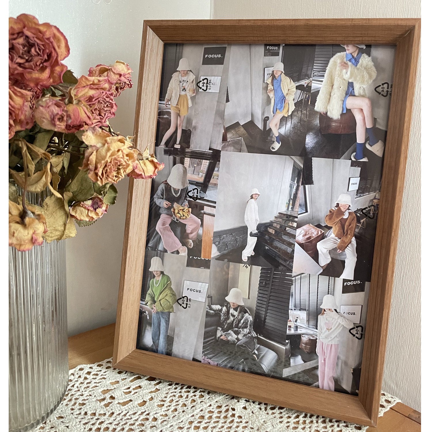 Walnut Brown A4 Double Sided Glass Frame Transparency Floating Frame