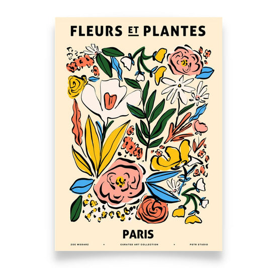 FLEURS ET PLANTES PARIS Botanical Pattern Art Print Poster