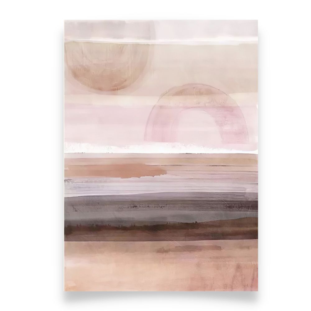 Minimalist Abstract Pink Landscape Art Painting Poster